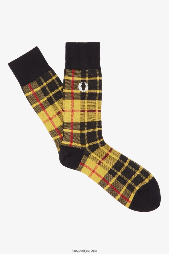 Прибор рс Fred Perry унисек маклеод тартан чарапе јарко жута 68TD6P132