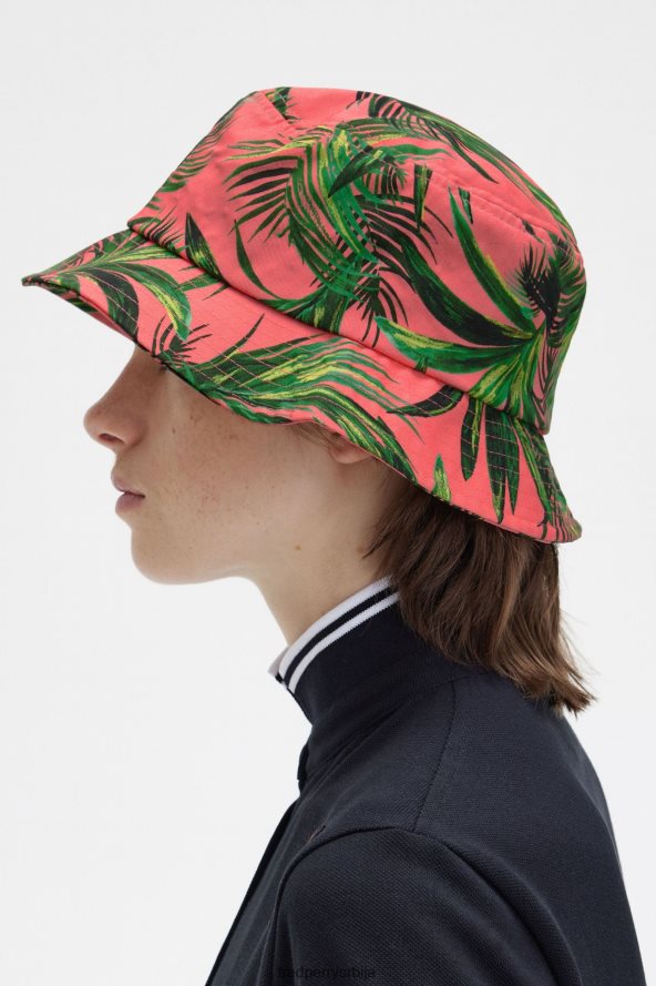 Прибор рс Fred Perry Жене шешир са кантом са отиском длана корална топлота 68TD6P716
