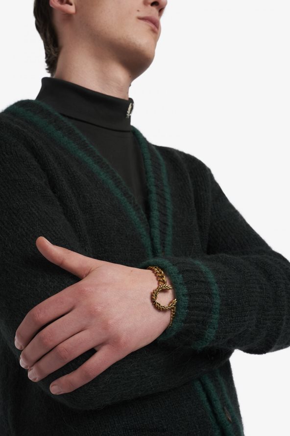 Прибор рс Fred Perry унисек двострука ланчана наруквица од ловоровог венца злато 68TD6P118