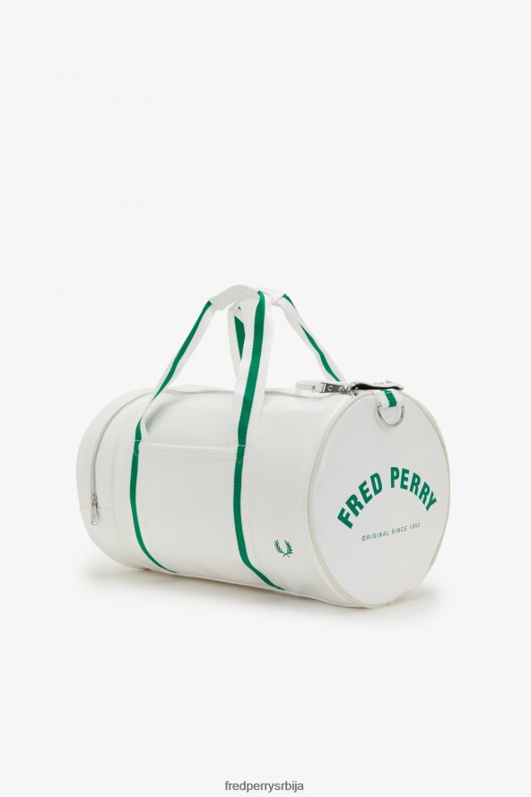 Прибор рс Fred Perry Жене класична торба за буре снежно бела/зелена 68TD6P144