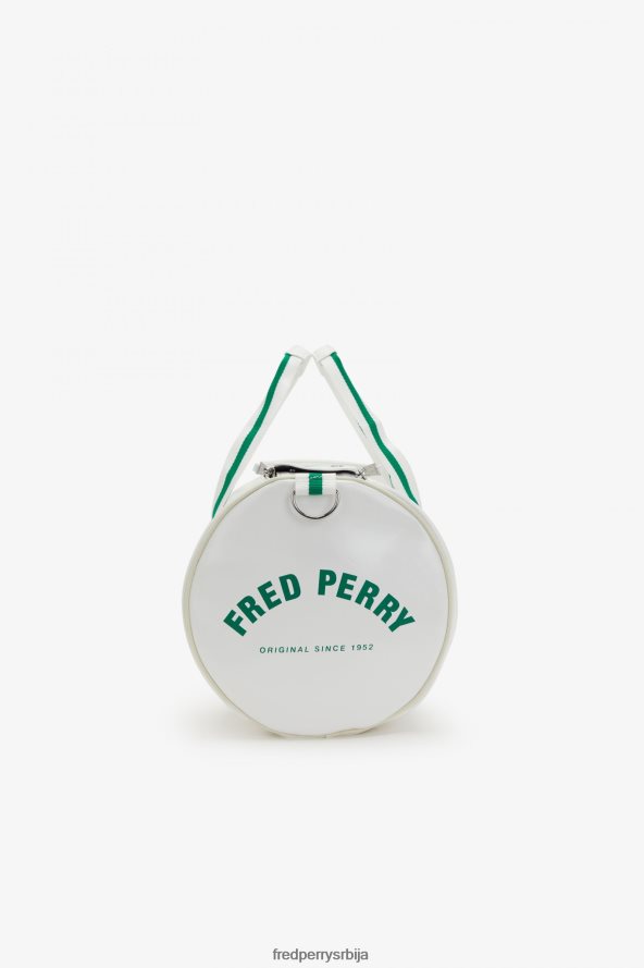 Прибор рс Fred Perry Жене класична торба за буре снежно бела/зелена 68TD6P144