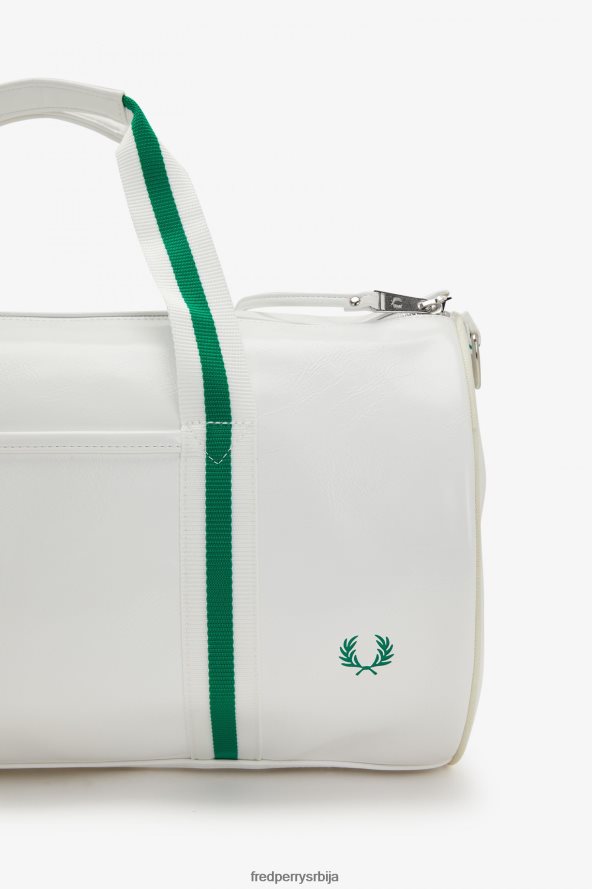 Прибор рс Fred Perry Жене класична торба за буре снежно бела/зелена 68TD6P144