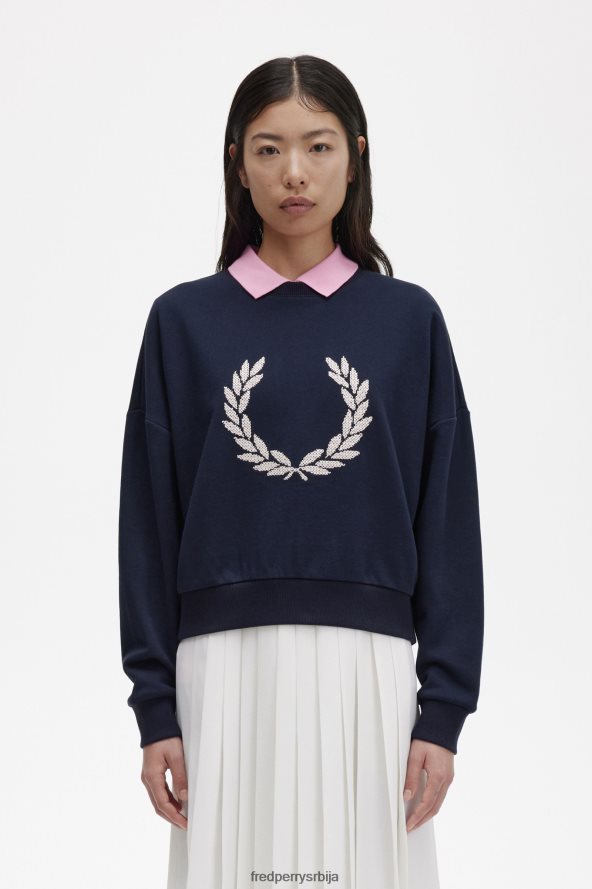 одећу рс Fred Perry Жене смела дуксерица од ловоровог венца морнарица 68TD6P648 одећу рс Fred Perry Жене смела дуксерица од ловоровог венца морнарица 68TD6P648