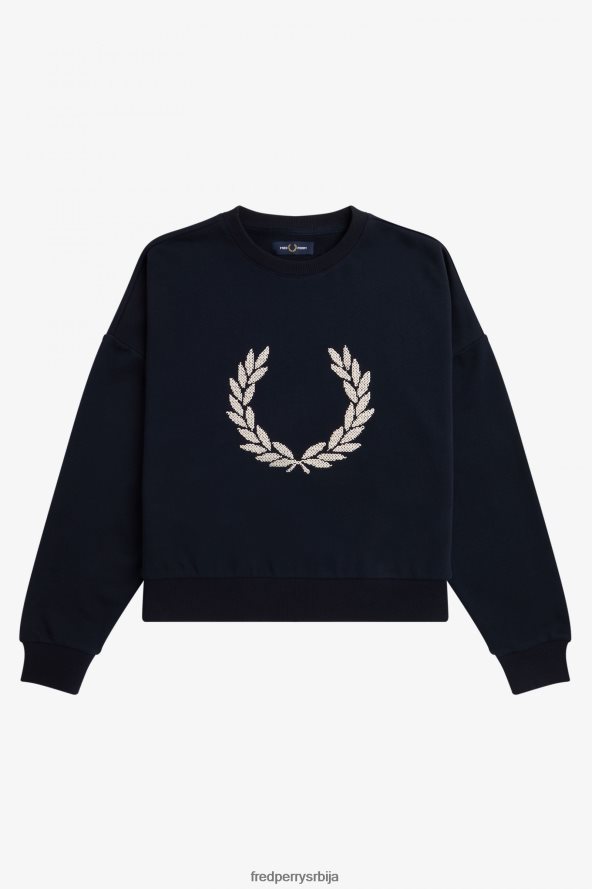 одећу рс Fred Perry Жене смела дуксерица од ловоровог венца морнарица 68TD6P648