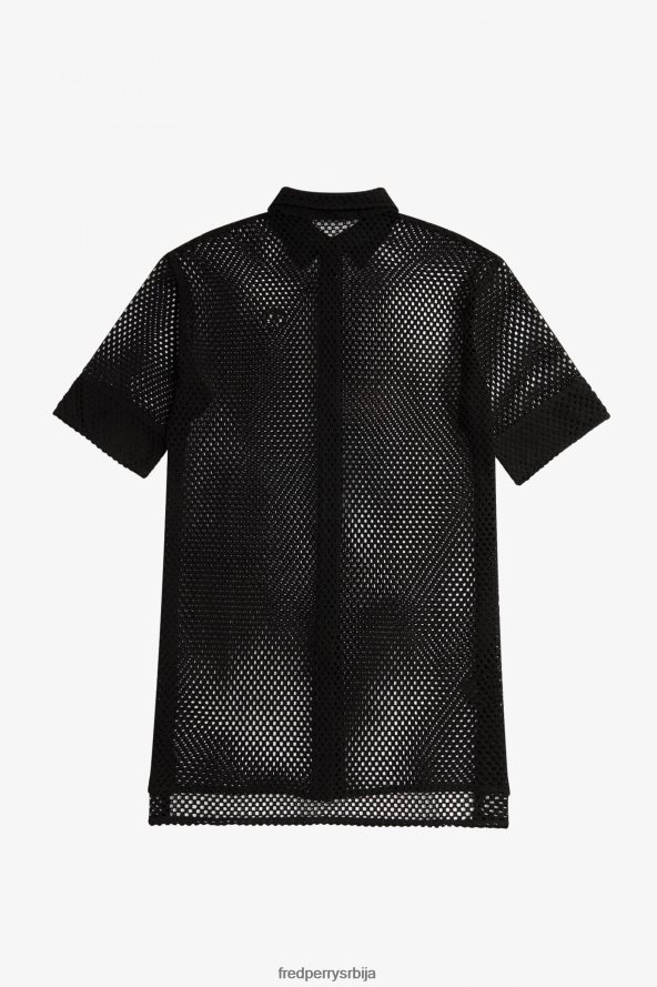 одећу рс Fred Perry Жене хаљина од кошуље отвореног плетива црн 68TD6P603