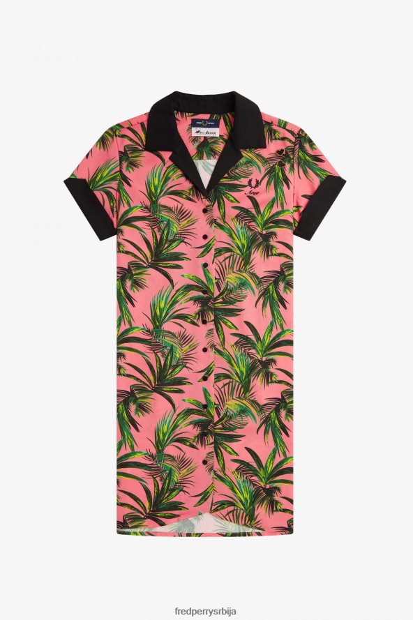 одећу рс Fred Perry Жене кошуља са штампом на длану корална топлота 68TD6P604