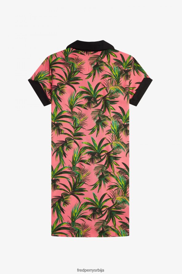 одећу рс Fred Perry Жене кошуља са штампом на длану корална топлота 68TD6P604