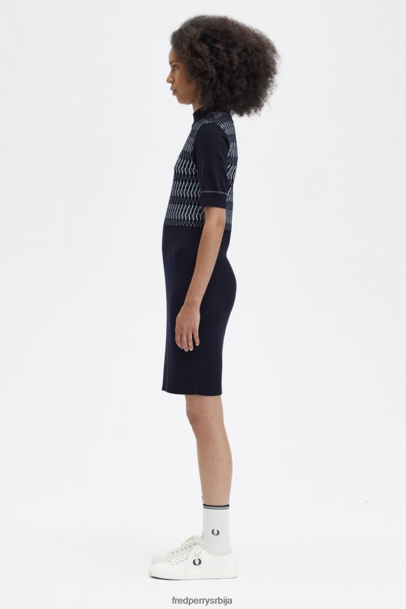 одећу рс Fred Perry Жене жакардна плетена хаљина морнарица 68TD6P605