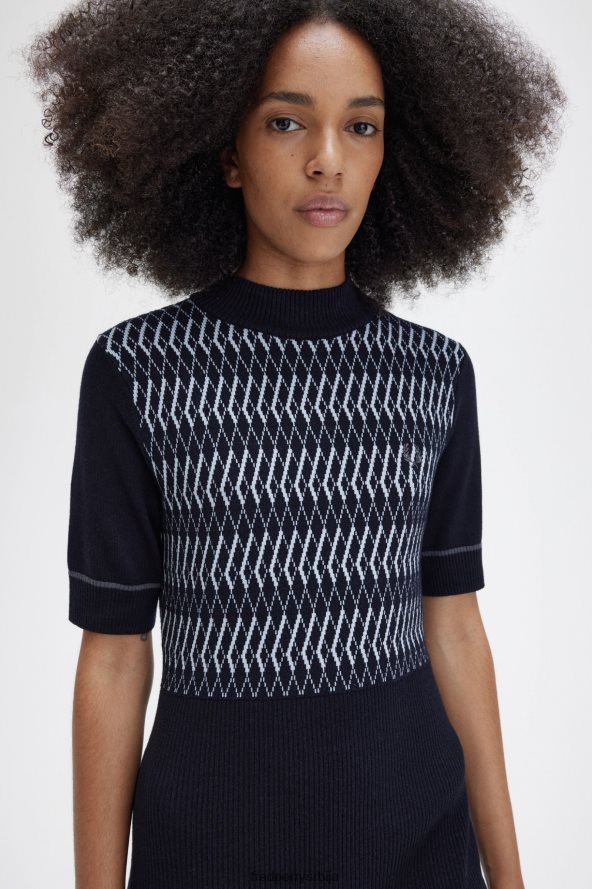 одећу рс Fred Perry Жене жакардна плетена хаљина морнарица 68TD6P605