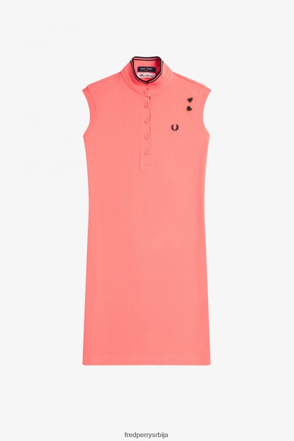 одећу рс Fred Perry Жене штампана трим пикуе хаљина корална топлота 68TD6P608