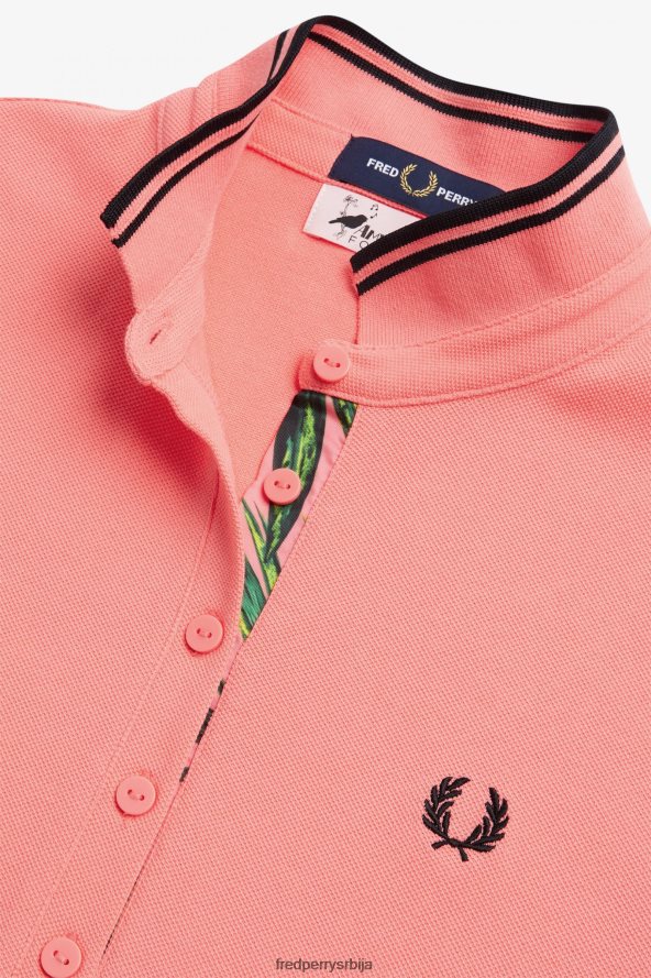 одећу рс Fred Perry Жене штампана трим пикуе хаљина корална топлота 68TD6P608