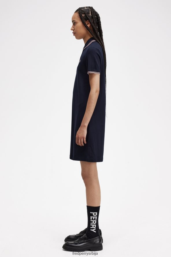 одећу рс Fred Perry Жене хаљина од кошуље са дуплим врховима морнарица 68TD6P610