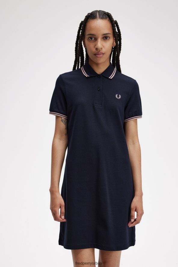 одећу рс Fred Perry Жене хаљина од кошуље са дуплим врховима морнарица 68TD6P610