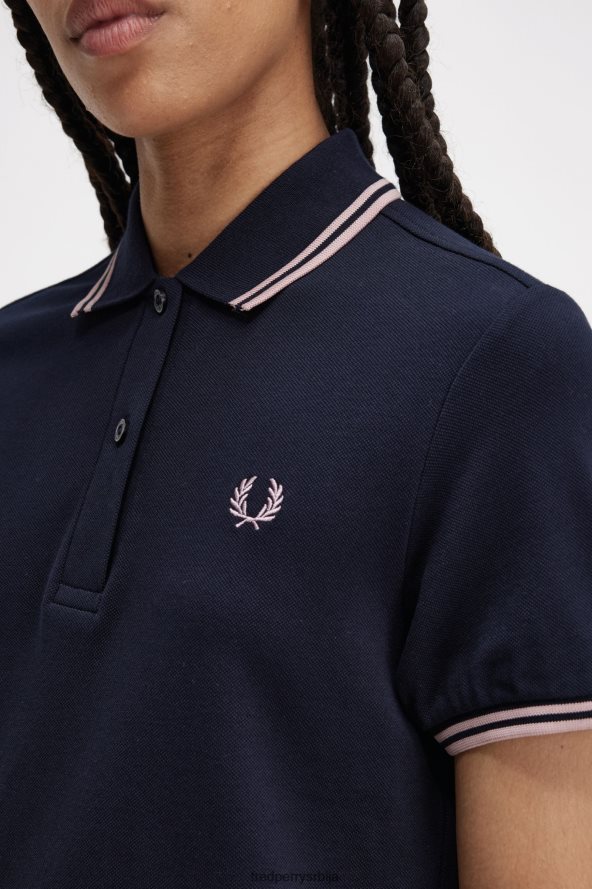 одећу рс Fred Perry Жене хаљина од кошуље са дуплим врховима морнарица 68TD6P610