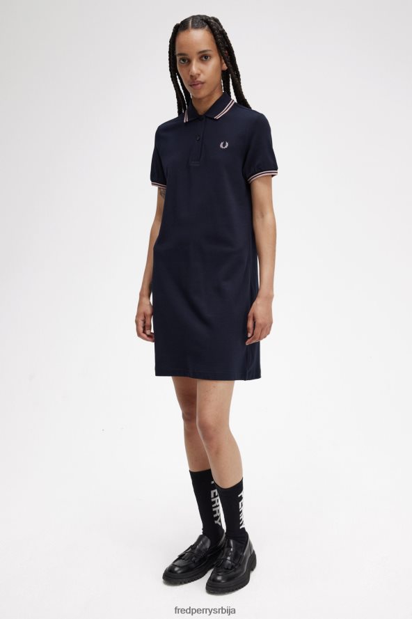 одећу рс Fred Perry Жене хаљина од кошуље са дуплим врховима морнарица 68TD6P610
