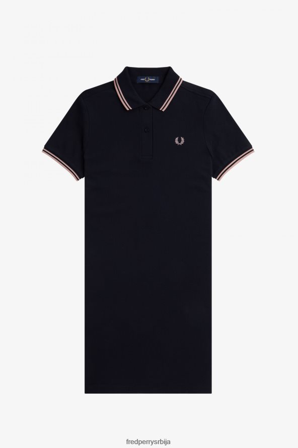 одећу рс Fred Perry Жене хаљина од кошуље са дуплим врховима морнарица 68TD6P610