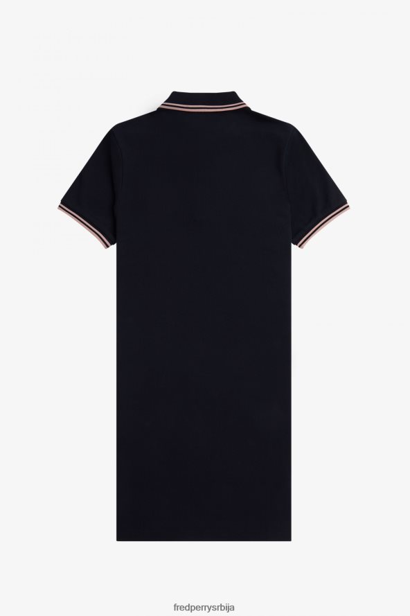 одећу рс Fred Perry Жене хаљина од кошуље са дуплим врховима морнарица 68TD6P610