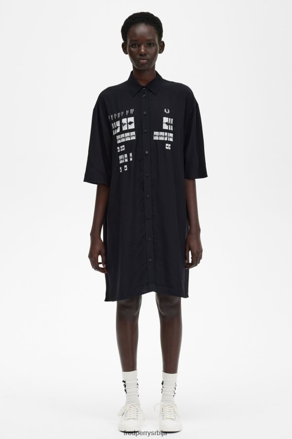одећу рс Fred Perry Жене хаљина од везене кошуље црн 68TD6P615 одећу рс Fred Perry Жене хаљина од везене кошуље црн 68TD6P615