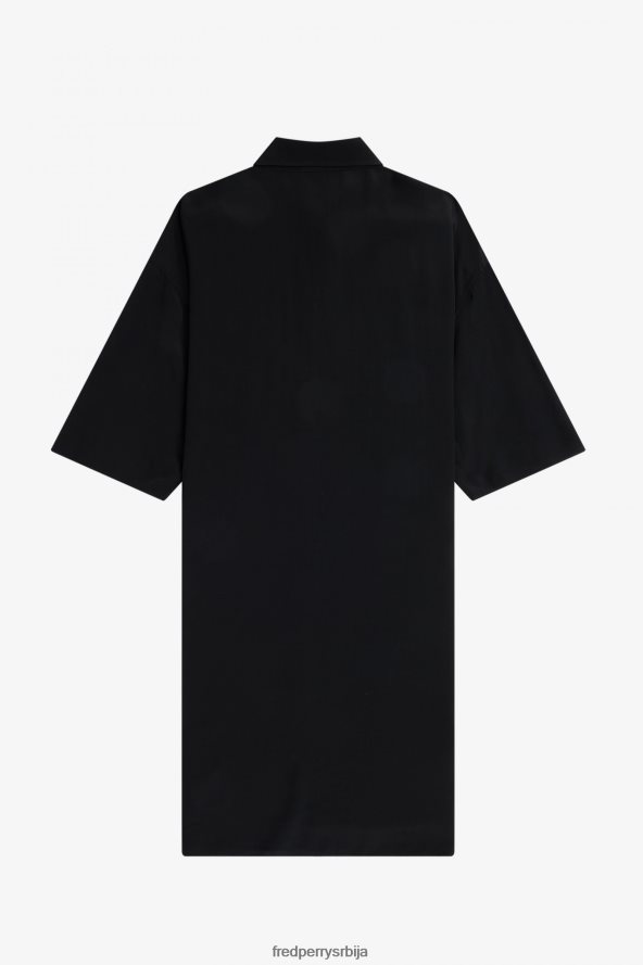 одећу рс Fred Perry Жене хаљина од везене кошуље црн 68TD6P615