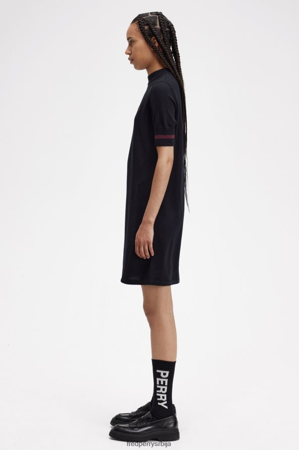 одећу рс Fred Perry Жене плетена хаљина са манжетнама црн 68TD6P620