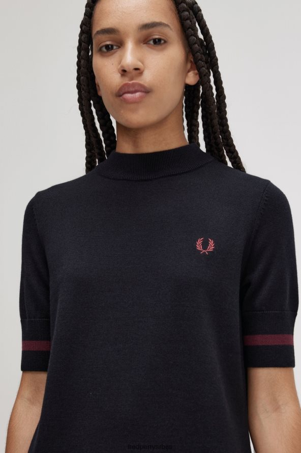 одећу рс Fred Perry Жене плетена хаљина са манжетнама црн 68TD6P620