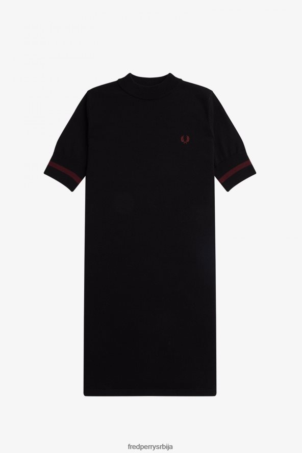 одећу рс Fred Perry Жене плетена хаљина са манжетнама црн 68TD6P620