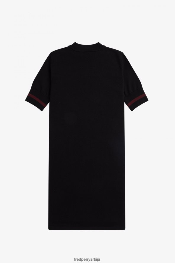 одећу рс Fred Perry Жене плетена хаљина са манжетнама црн 68TD6P620