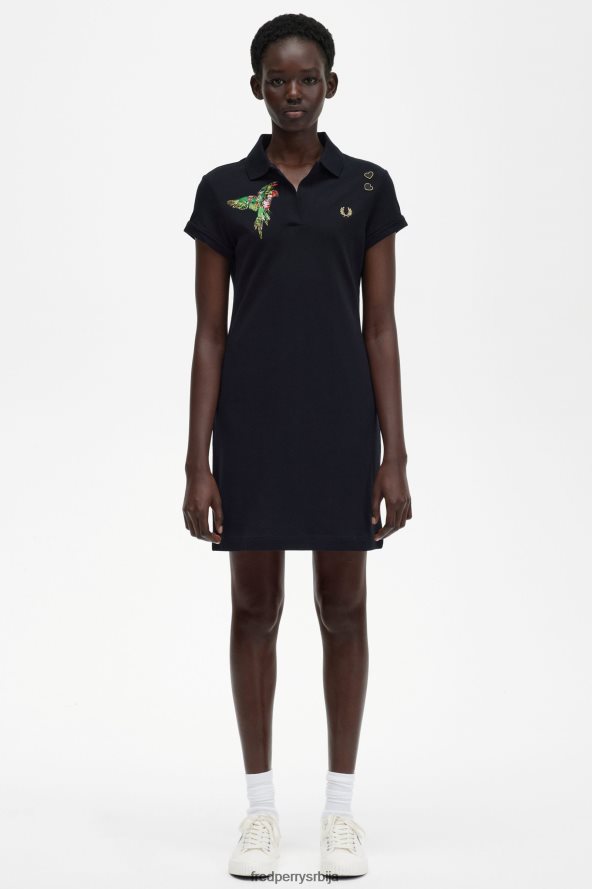 одећу рс Fred Perry Жене везена пике хаљина црн 68TD6P621 одећу рс Fred Perry Жене везена пике хаљина црн 68TD6P621