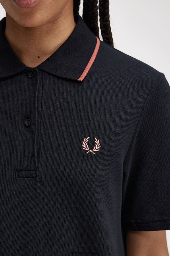 одећу рс Fred Perry Жене хаљина са подељеним детаљима црн 68TD6P622