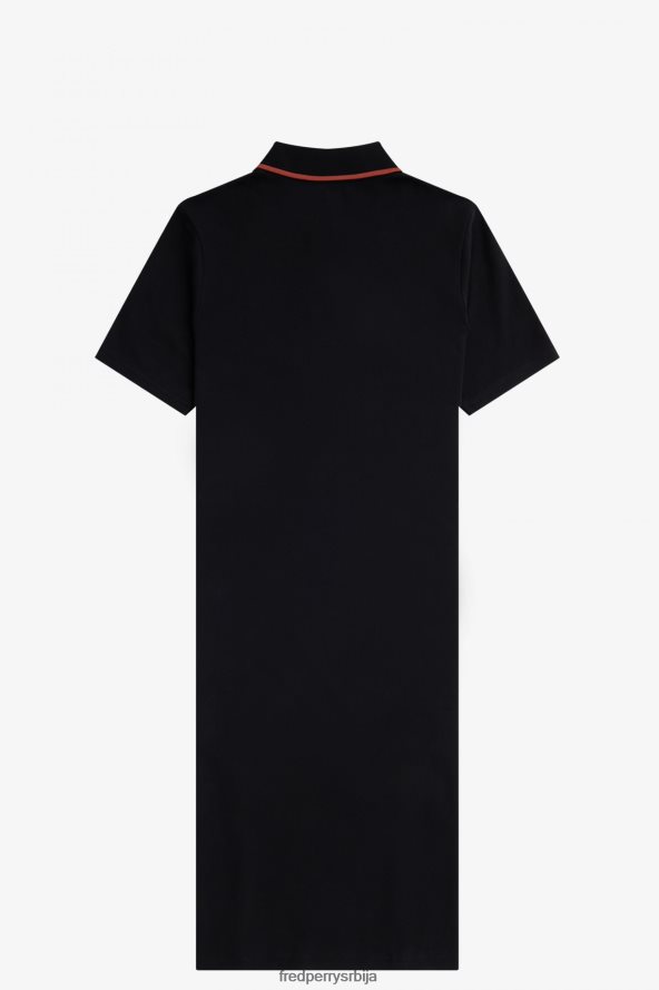 одећу рс Fred Perry Жене хаљина са подељеним детаљима црн 68TD6P622