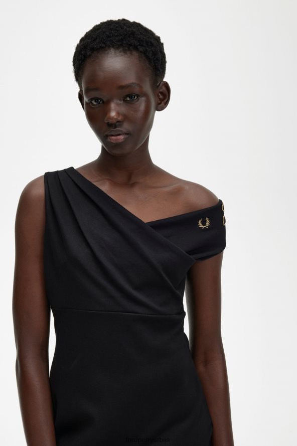 одећу рс Fred Perry Жене хаљина са отвореним раменима црн 68TD6P623