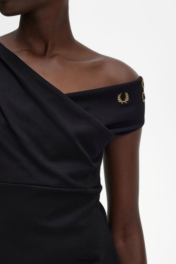 одећу рс Fred Perry Жене хаљина са отвореним раменима црн 68TD6P623