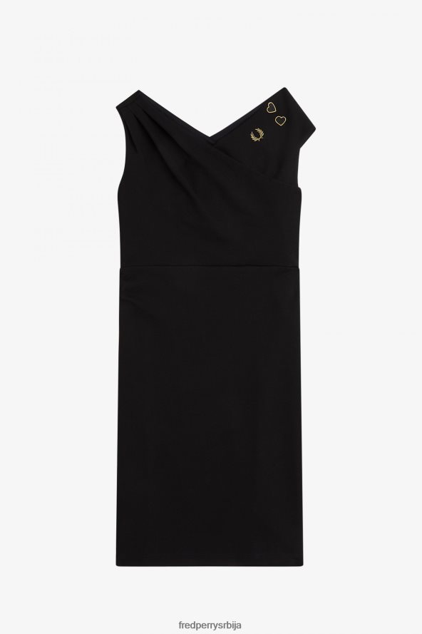 одећу рс Fred Perry Жене хаљина са отвореним раменима црн 68TD6P623