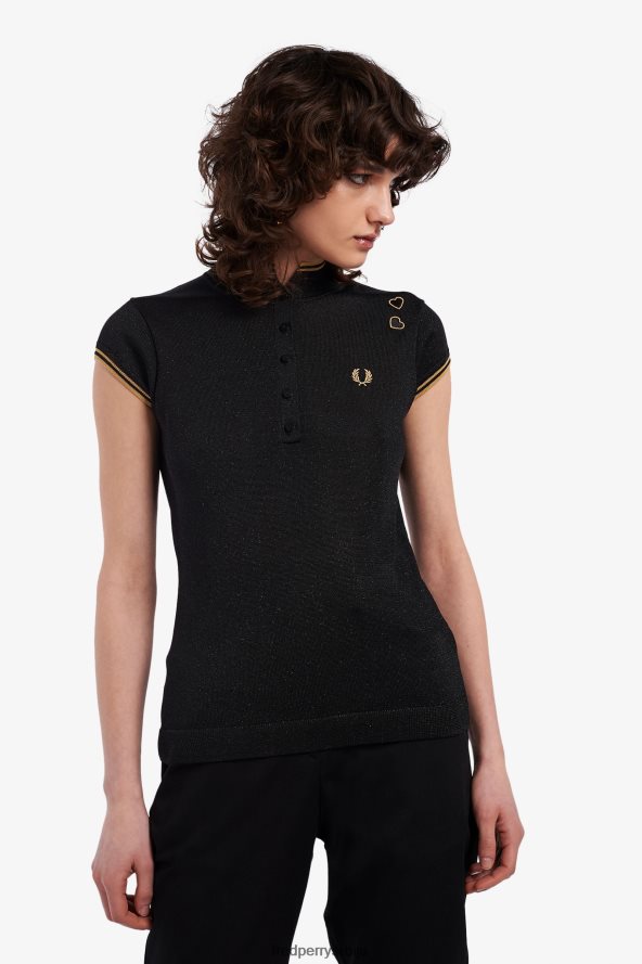 одећу рс Fred Perry Жене металик плетена кошуља црн 68TD6P630 одећу рс Fred Perry Жене металик плетена кошуља црн 68TD6P630