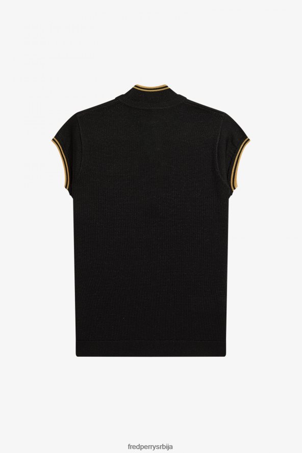 одећу рс Fred Perry Жене металик плетена кошуља црн 68TD6P630