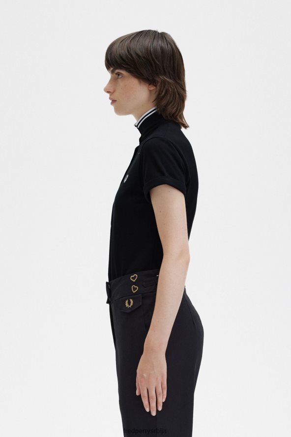 одећу рс Fred Perry Жене ами схирт црн 68TD6P631