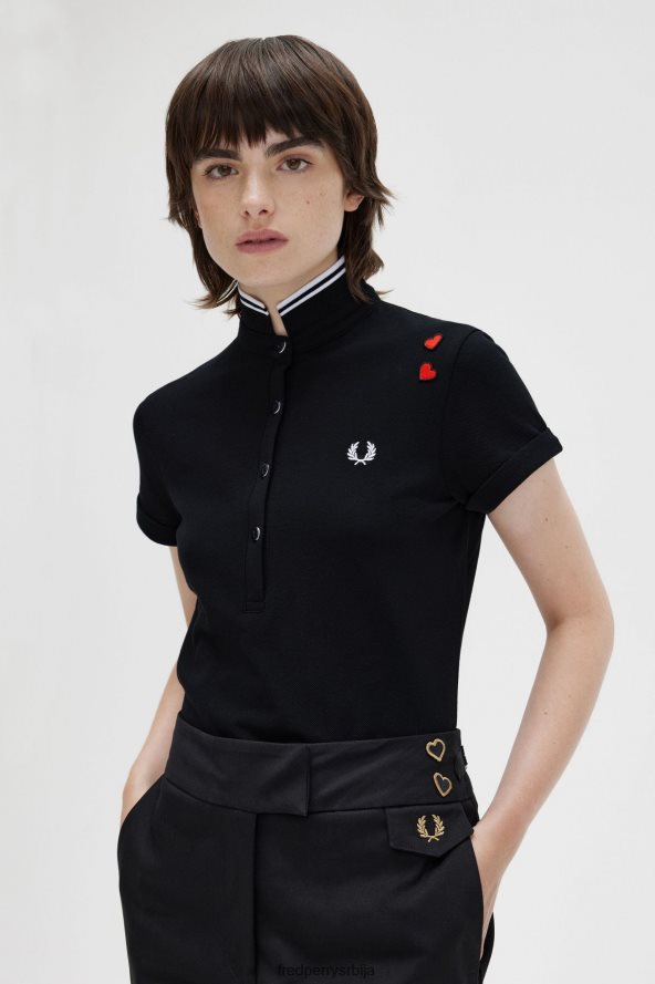 одећу рс Fred Perry Жене ами схирт црн 68TD6P631