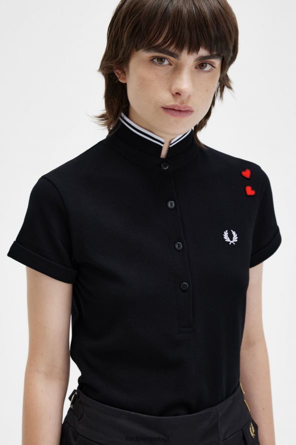 одећу рс Fred Perry Жене ами схирт црн 68TD6P631