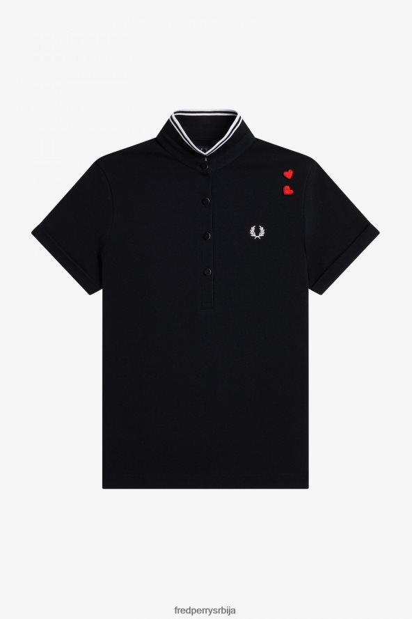 одећу рс Fred Perry Жене ами схирт црн 68TD6P631