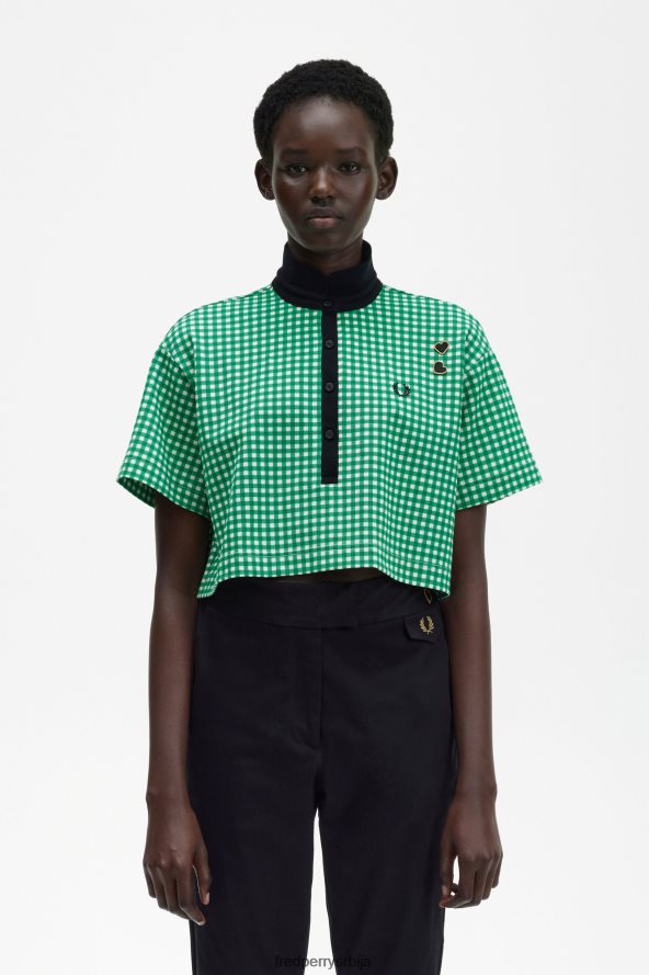 одећу рс Fred Perry Жене ошишана кошуља од гингхам пикуе зелен 68TD6P641 одећу рс Fred Perry Жене ошишана кошуља од гингхам пикуе зелен 68TD6P641