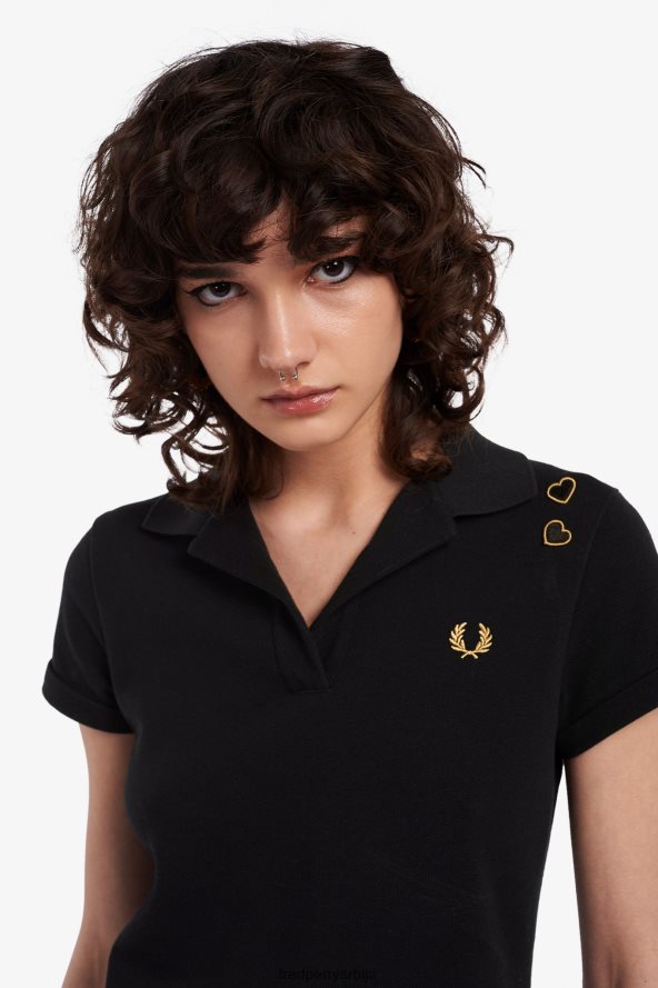 одећу рс Fred Perry Жене пике кошуља са отвореним овратником црн 68TD6P644 одећу рс Fred Perry Жене пике кошуља са отвореним овратником црн 68TD6P644