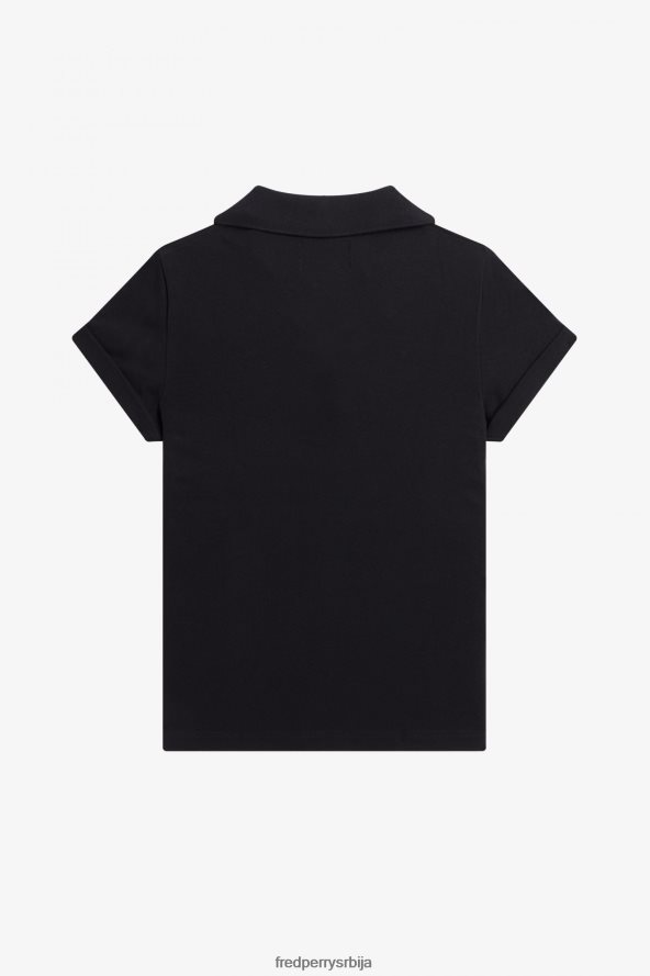 одећу рс Fred Perry Жене пике кошуља са отвореним овратником црн 68TD6P644