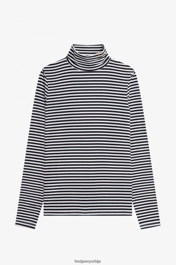 одећу рс Fred Perry Жене пругасти горњи део са роло вратом Снежана 68TD6P659