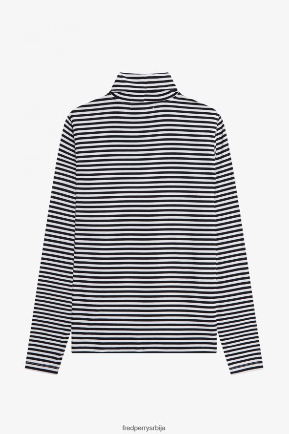 одећу рс Fred Perry Жене пругасти горњи део са роло вратом Снежана 68TD6P659