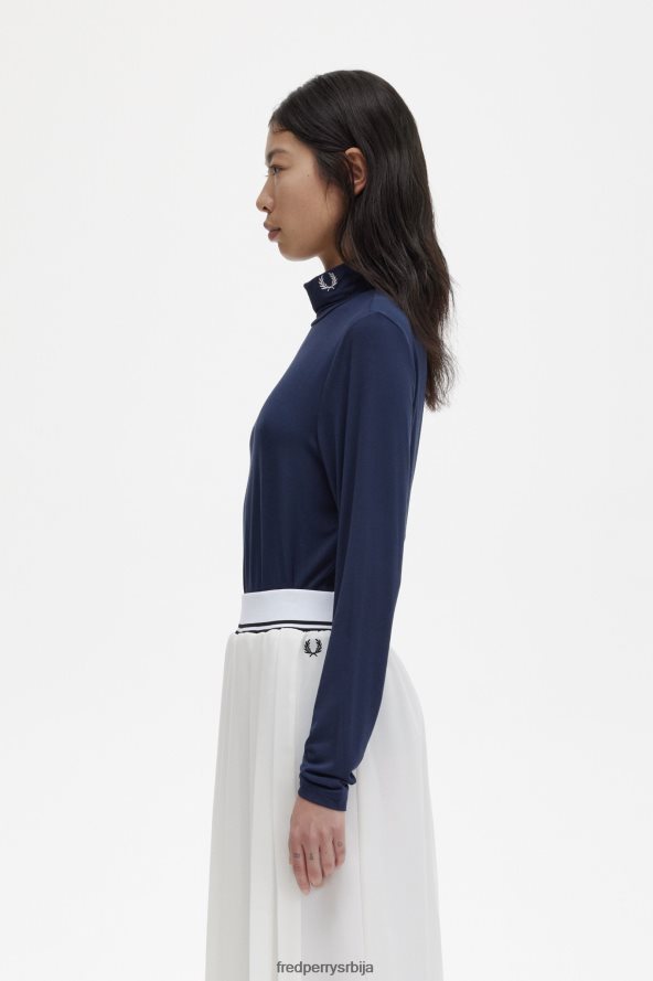 одећу рс Fred Perry Жене рол врат топ морнарица 68TD6P663