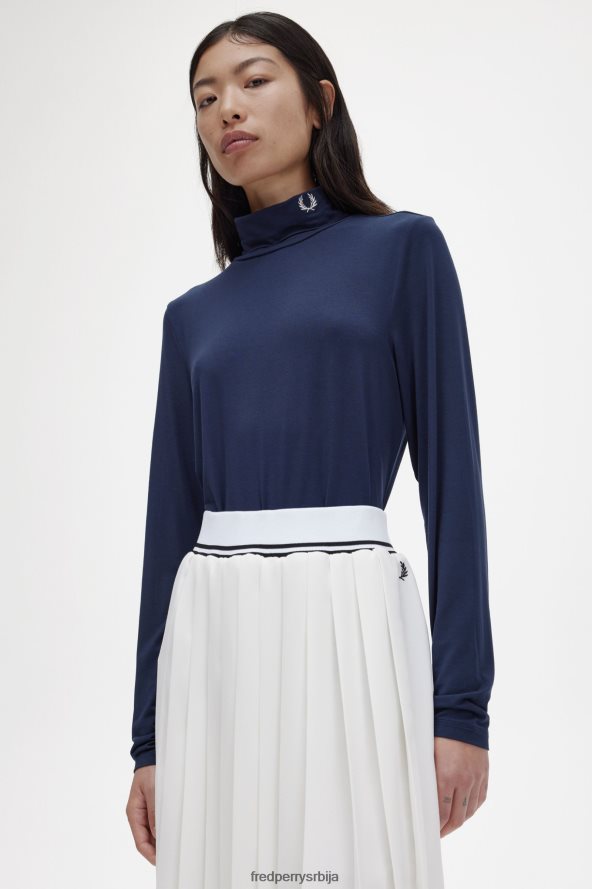 одећу рс Fred Perry Жене рол врат топ морнарица 68TD6P663