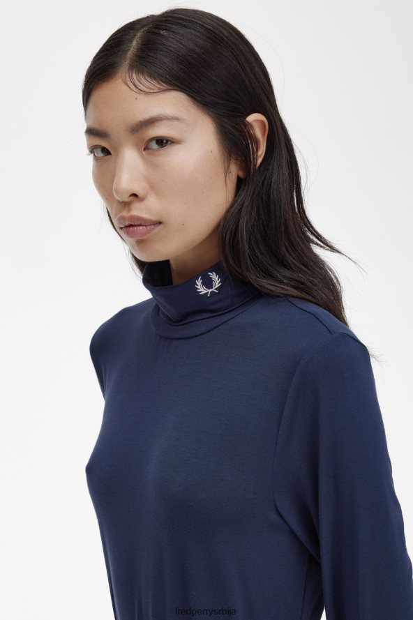 одећу рс Fred Perry Жене рол врат топ морнарица 68TD6P663