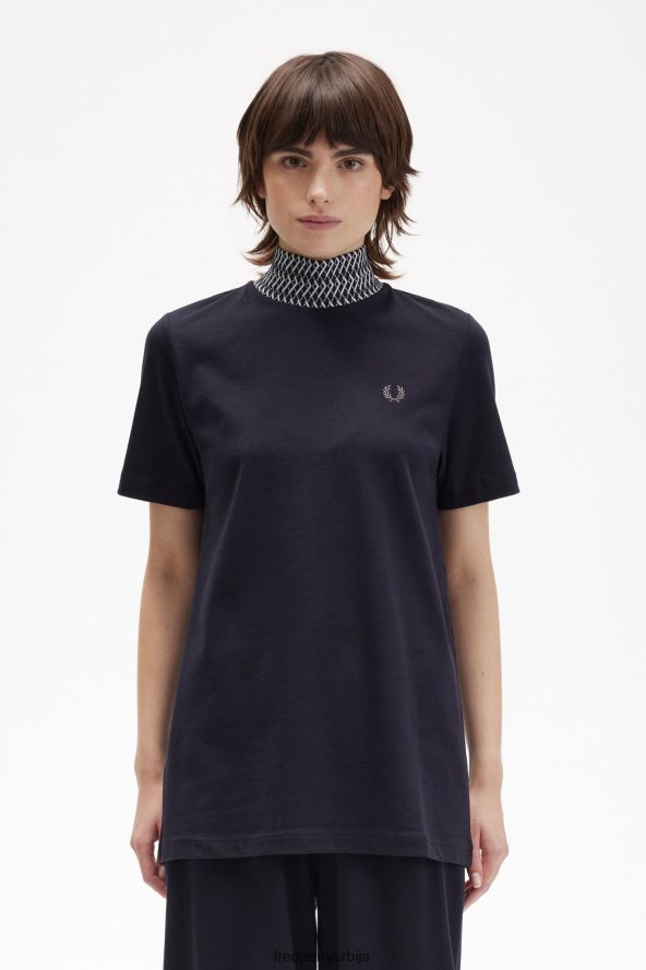 одећу рс Fred Perry Жене мајица са високим изрезом од жакарда морнарица 68TD6P649 одећу рс Fred Perry Жене мајица са високим изрезом од жакарда морнарица 68TD6P649