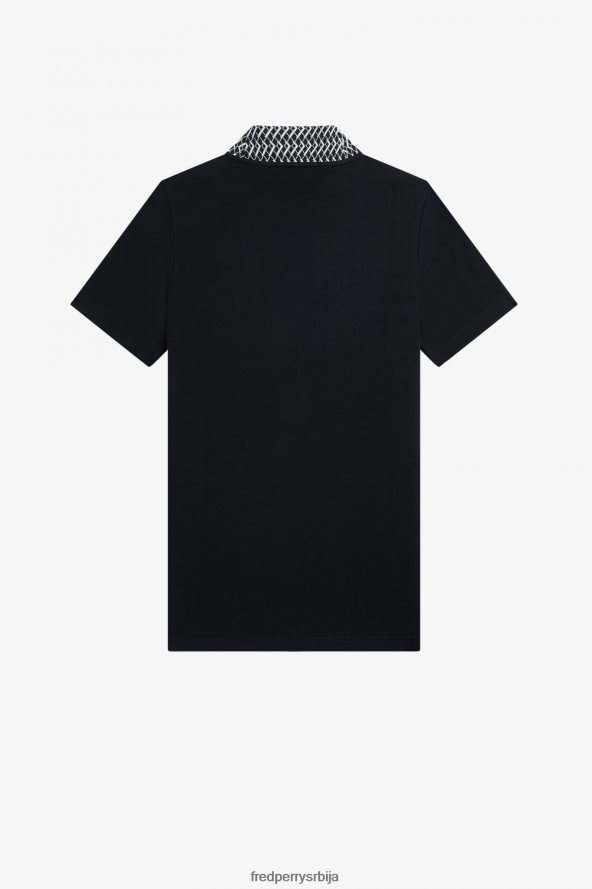 одећу рс Fred Perry Жене мајица са високим изрезом од жакарда морнарица 68TD6P649