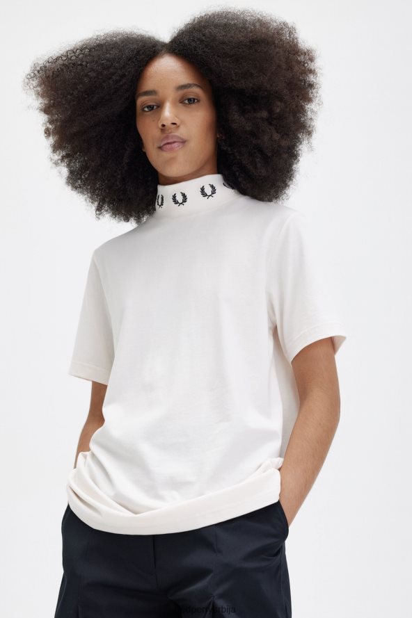 одећу рс Fred Perry Жене мајица са високим изрезом са ловоровим венцем свиленкаста бресква 68TD6P651